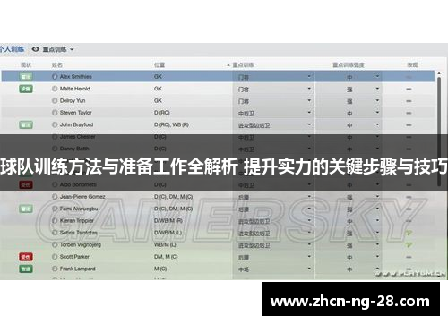 球队训练方法与准备工作全解析 提升实力的关键步骤与技巧